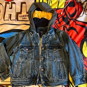 Kids gap denim jacket with hoodie